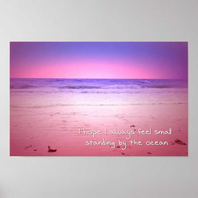 sunset over ocean water with quote poster (Front)