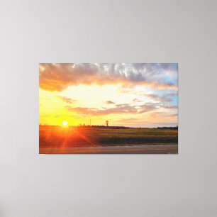 Sunset Over Open Fields Canvas Print