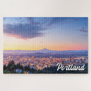 Sunset Over Portland, Oregon Jigsaw Puzzle