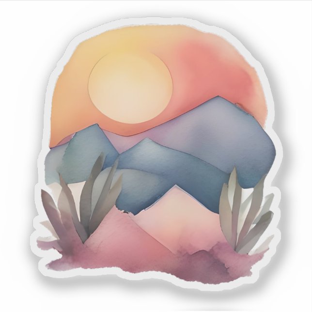 Sunset Over Rolling Mountains (Front)