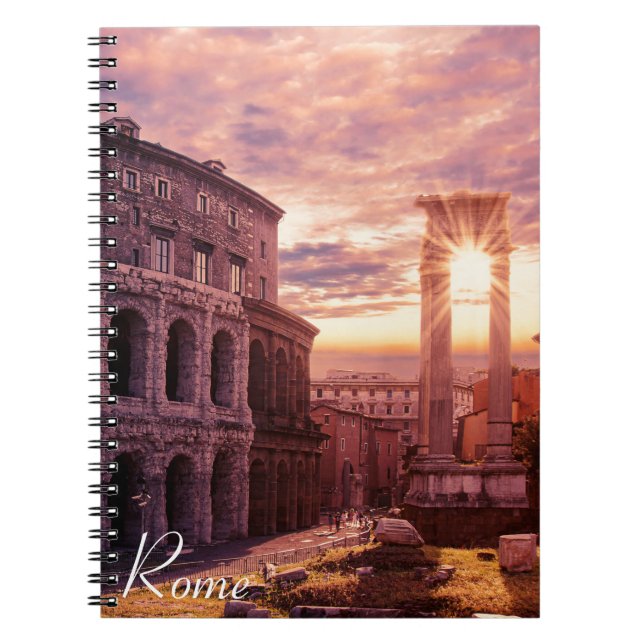 Sunset over Rome Colosseum in Rome Notebook (Front)