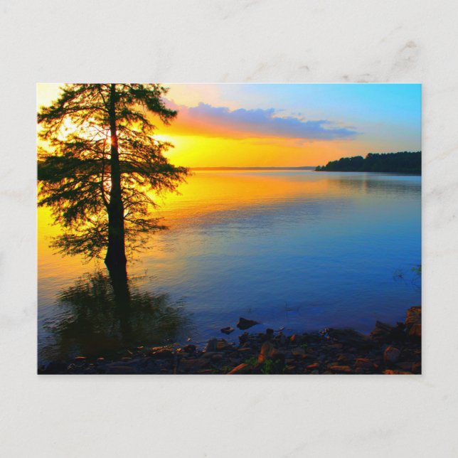 Sunset over Sardis Lake Postcard (Front)