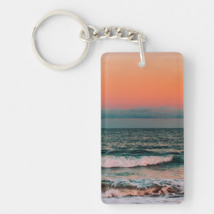 sunset over sea key ring