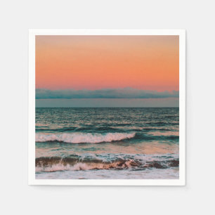 sunset over sea napkin