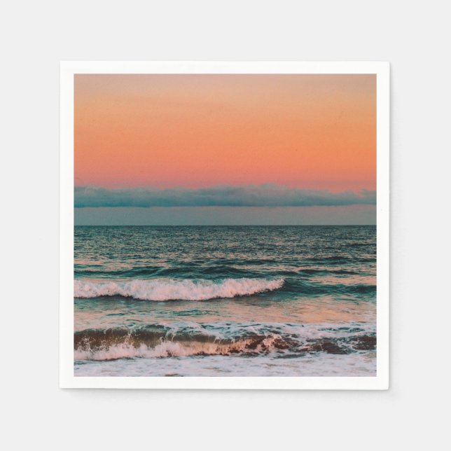 sunset over sea napkin (Front)