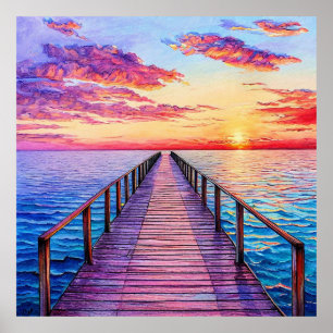 Sunset Over Serene Calming Seascape Home Decor 🌅