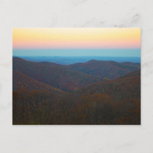 Sunset Over Shenandoah National Park, Virginia Postcard