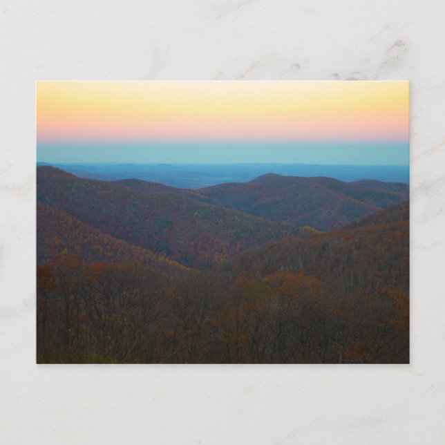 Sunset Over Shenandoah National Park, Virginia Postcard (Front)