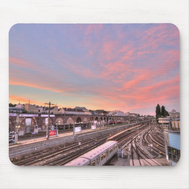 Sunset Over Spittelau, Vienna Austria Mouse Pad (Front)