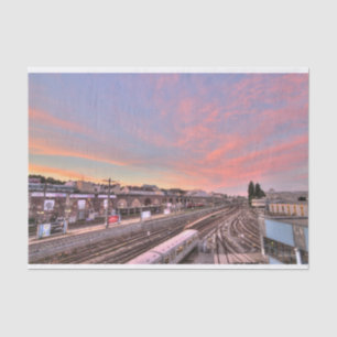 Sunset Over Spittelau, Vienna Austria Tissue Paper