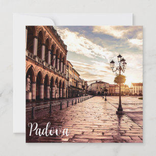 Sunset over square in Padova in Italy