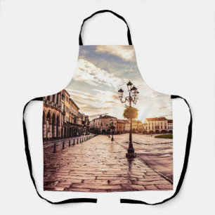Sunset over square in Padova in Italy Apron
