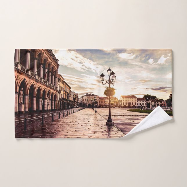 Sunset over square in Padova in Italy Bath Towel Set (Hand Towel)