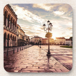 Sunset over square in Padova in Italy Coaster