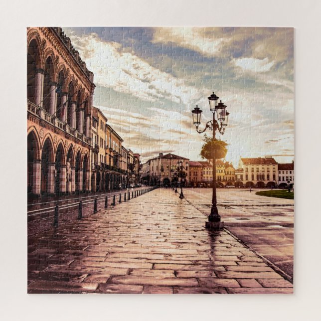 Sunset over square in Padova in Italy Jigsaw Puzzle (Vertical)