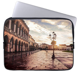Sunset over square in Padova in Italy Laptop Sleeve