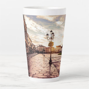 Sunset over square in Padova in Italy Latte Mug