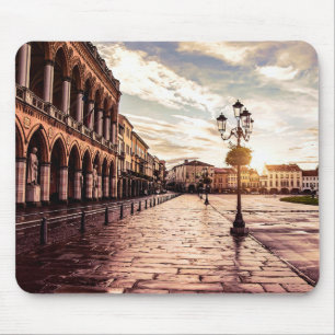 Sunset over square in Padova in Italy Mouse Pad
