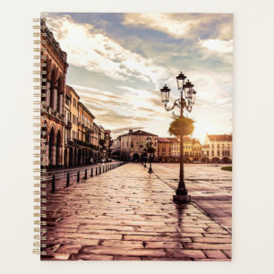 Sunset over square in Padova in Italy Planner