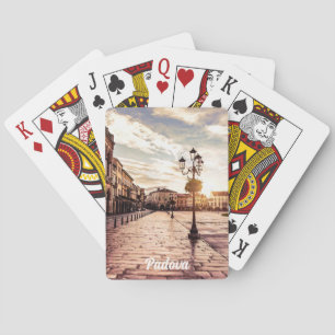 Sunset over square in Padova in Italy Playing Cards