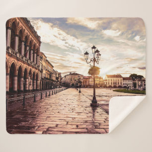 Sunset over square in Padova in Italy Sherpa Blanket