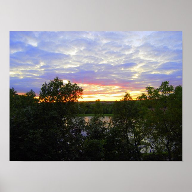 Sunset over Stilwell Pond (16x12) Poster (Front)