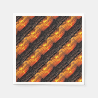Sunset Over The Aegean Sea Landscape Painting Napkin