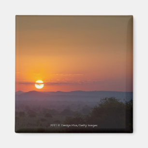 Sunset Over The African Landscape Magnet