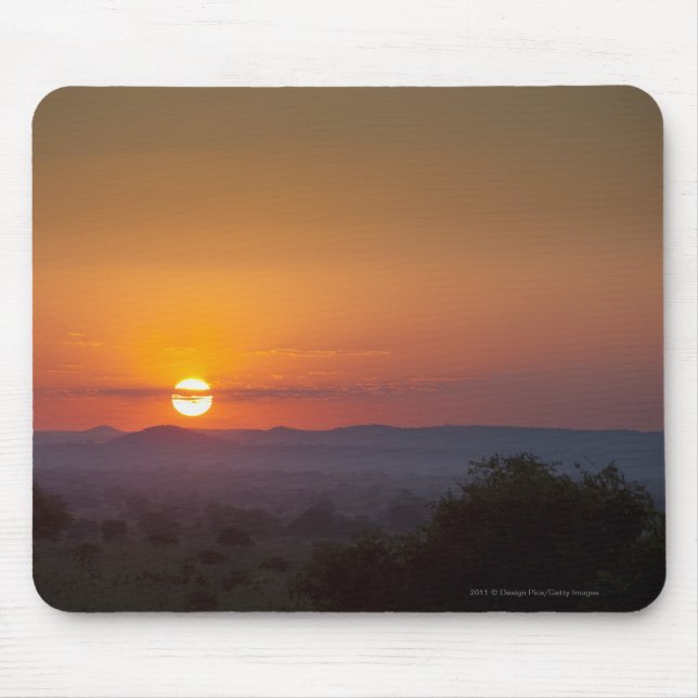 Sunset Over The African Landscape Mouse Pad (Front)