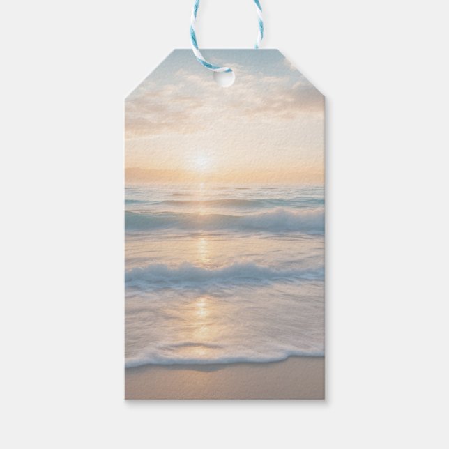 Sunset Over The Beach Gift Tags (Front)