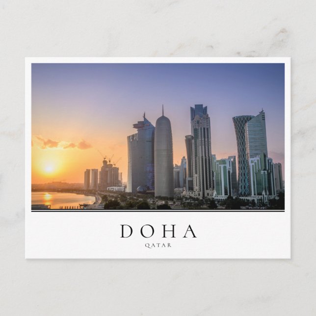 Sunset over the city of Doha, Qatar Postcard (Front)