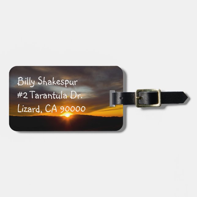 Sunset Over The Hill Luggage Tag (Front Horizontal)