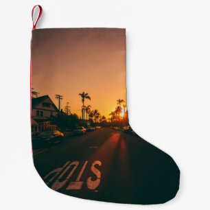 Sunset over the horizon small christmas stocking