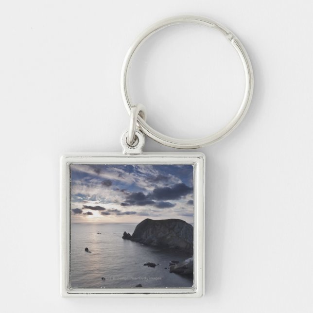 Sunset Over The Irish Coastline Key Ring (Front)