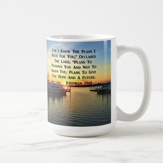 SUNSET OVER THE LAKE JEREMIAH 29:11 SCRIPTURE COFFEE MUG (Right)