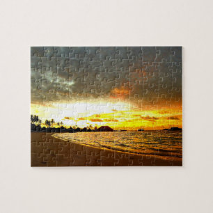 Sunset Over the Maldives Jigsaw Puzzle
