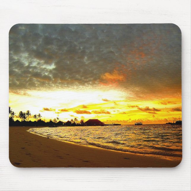 Sunset Over the Maldives Mouse Pad (Front)