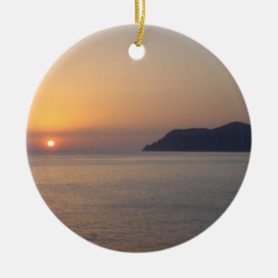 Sunset over the Mediterranean Ceramic Tree Decoration