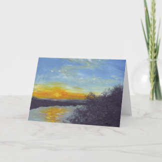 Sunset Over the Mississippi Greeting Card