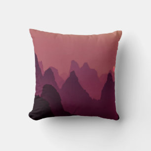 Sunset Over The Mountains Acrylic Art Cushion