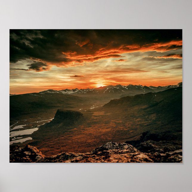 Sunset over the Mountains - Nature Poster (Front)