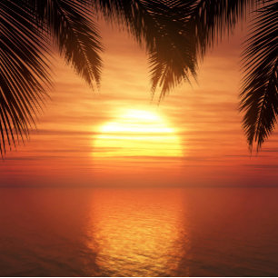 Sunset Over the Ocean Beach Towel