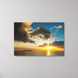 Sunset Over The Ocean, Fiji Canvas Print