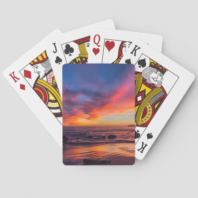 Sunset over the Pacific from Coronado 2 Playing Cards (Back)