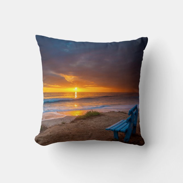 Sunset over the Pacific Ocean Cushion (Front)