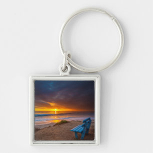 Sunset over the Pacific Ocean Key Ring