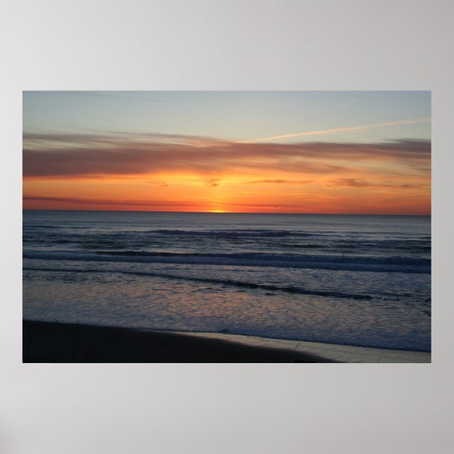 Sunset over the Pacific Ocean Posters (Front)