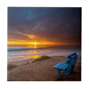 Sunset over the Pacific Ocean Tile