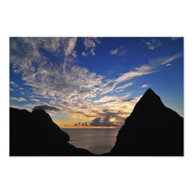 Sunset over the Pitons Photo Print (Front)