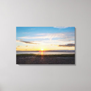 Sunset Over The Saint-Lawrence River Canvas Print